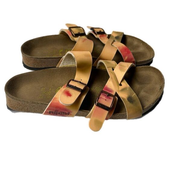 Birkenstock Papillio Sandals Pink Floral 37/240 Women's Size 6 Boho Beach - Picture 3 of 5